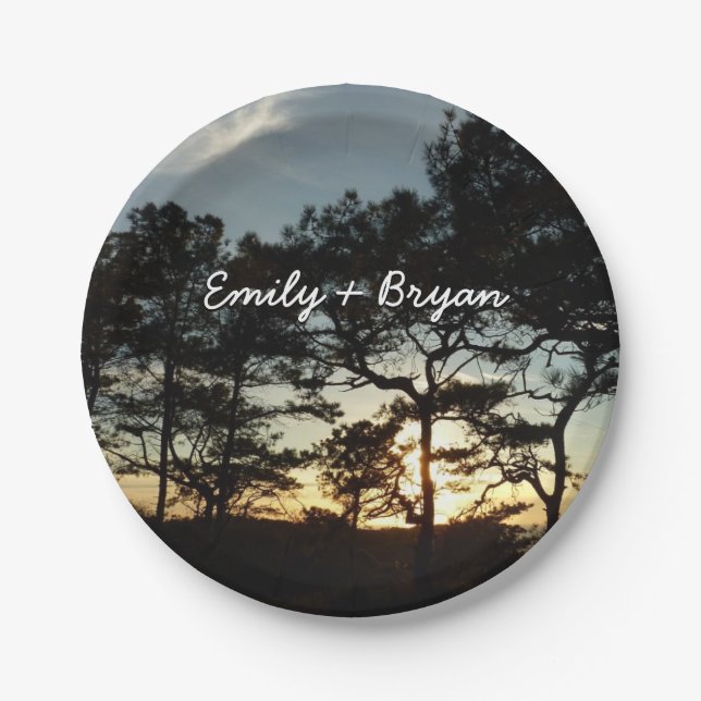 Torrey Pine Sunset II California Landscape Paper Plate (Front)