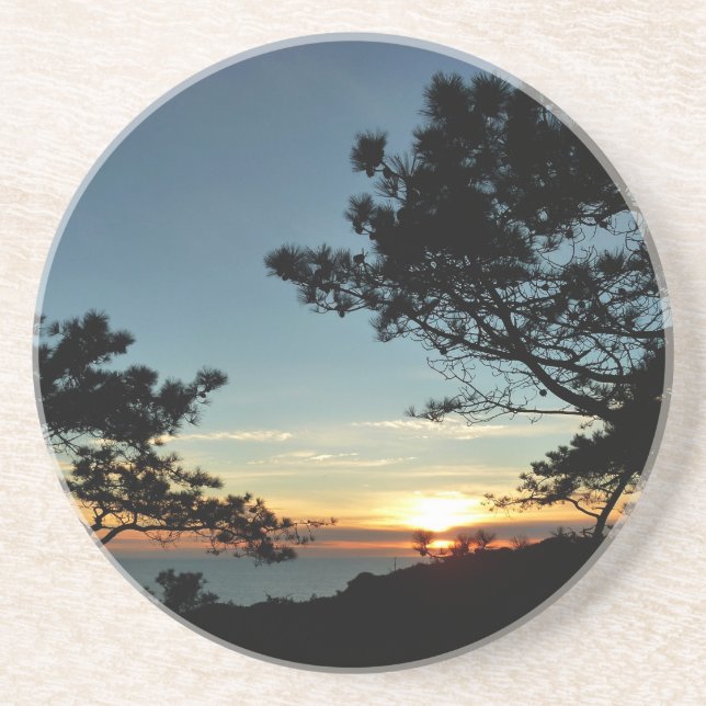 Torrey Pine Sunset III California Landscape Coaster (Front)