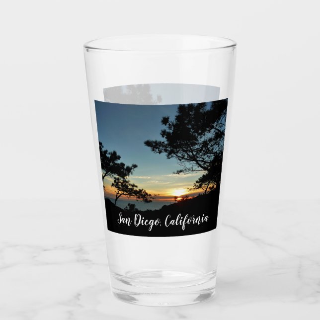 Torrey Pine Sunset III California Landscape Glass (Front)