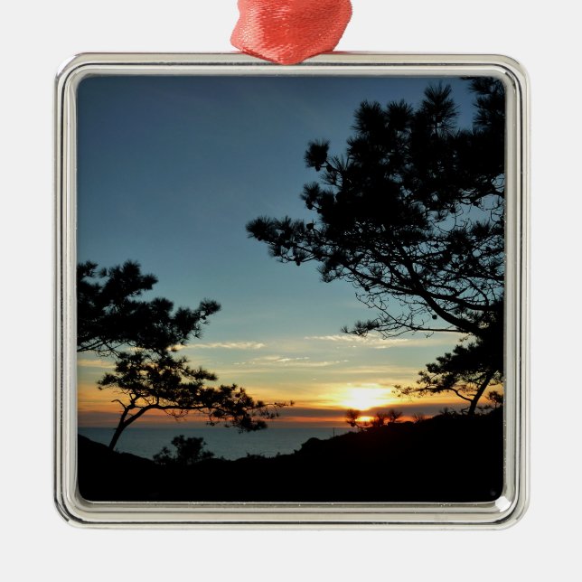 Torrey Pine Sunset III California Landscape Metal Ornament (Front)