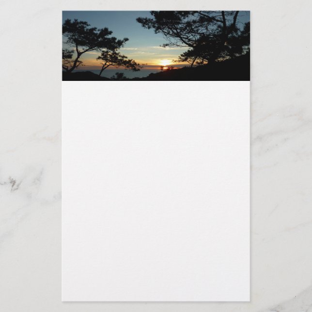 Torrey Pine Sunset III California Landscape Stationery (Front)
