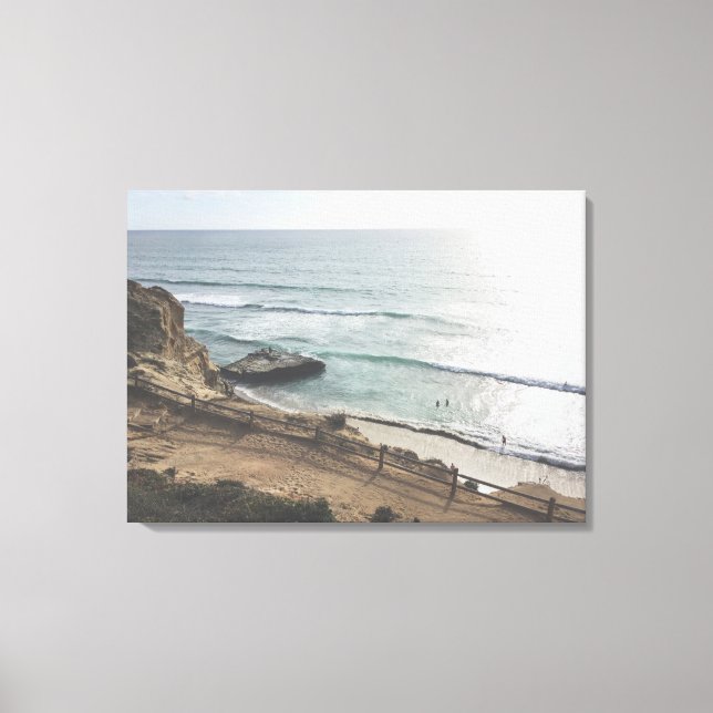 Torrey Pines Beach Large Canvas Print (Front)