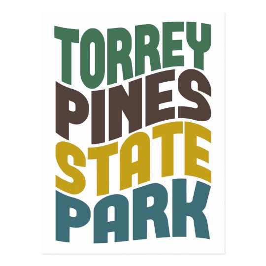 Torrey Pines State Park Retro Wave Postcard