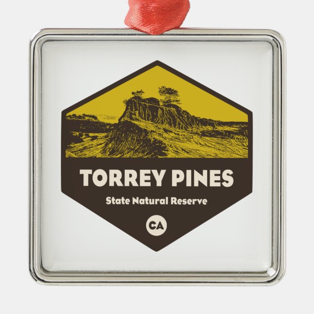 Torrey Pines State Reserve California Metal Ornament (Front)