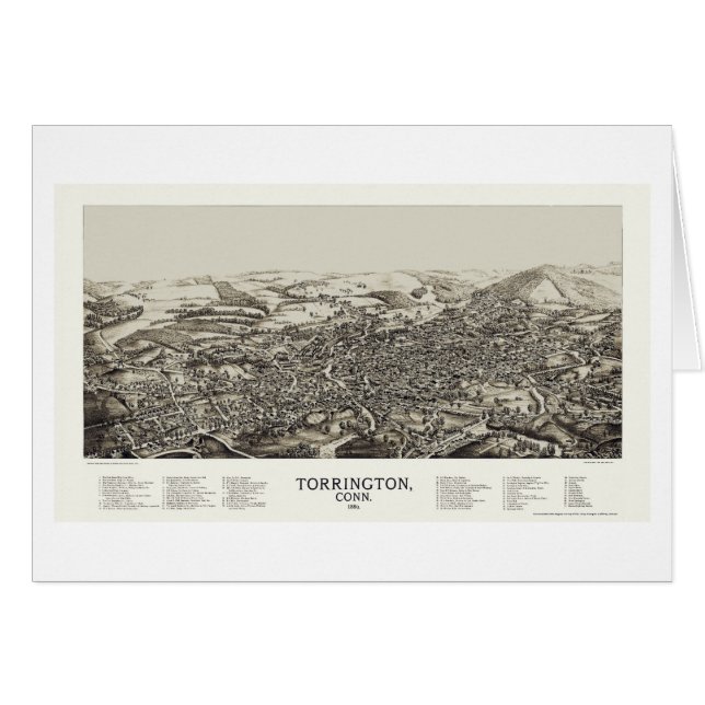 Torrington, CT Panoramic Map - 1889 (Front Horizontal)