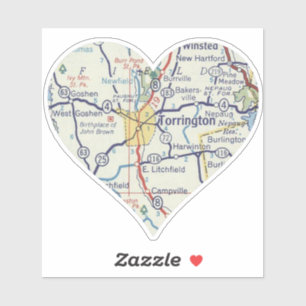 Torrington CT Vintage Map