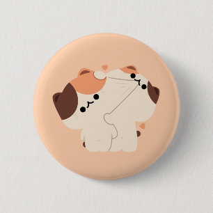Tortie Cat Couple 2 Inch Round Button