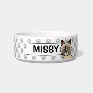 Tortie Point Birman / Ragdoll Cat Bowl