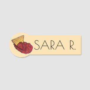 Tortilla Chips and Dip Tomato Salsa Mexican Food Name Tag