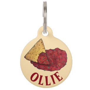 Tortilla Chips and Dip Tomato Salsa Mexican Food Pet Tag