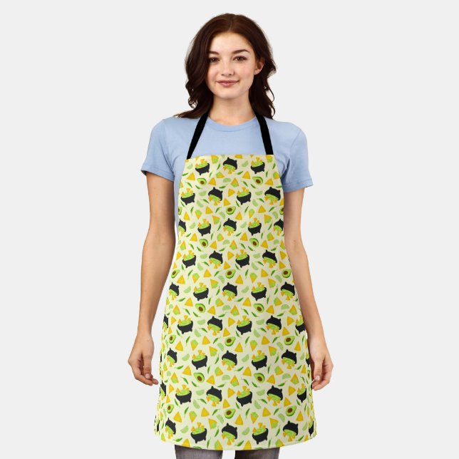 Tortilla Chips and Guacamole Pattern Apron (Worn)