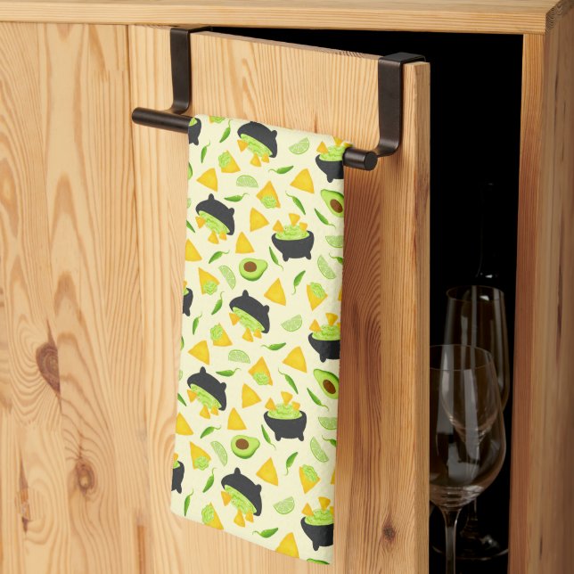 Tortilla Chips and Guacamole Pattern Kitchen Towel (Thirds Fold)