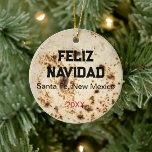 Tortilla Personalize Photo Christmas  Ceramic Ornament