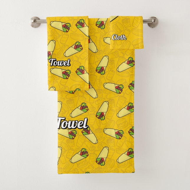 Tortilla Sandwich Wrap Bath Towel Set (Insitu)
