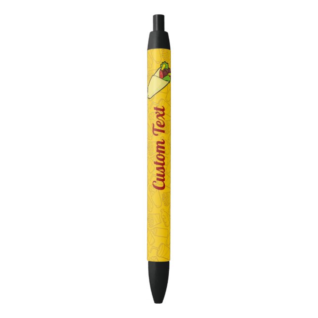 Tortilla Sandwich Wrap Black Ink Pen (Front Vertical)