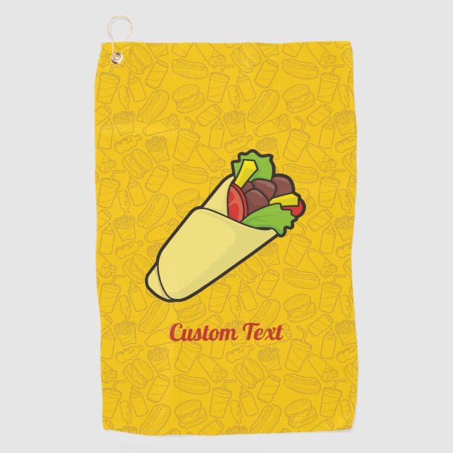 Tortilla Sandwich Wrap Golf Towel (Front)