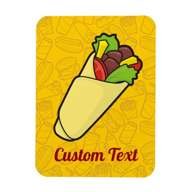 Tortilla Sandwich Wrap Magnet (Vertical)