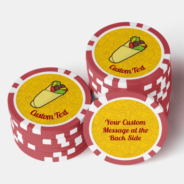 Tortilla Sandwich Wrap Poker Chips (Stack)