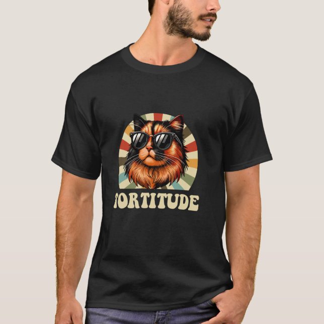 Tortitude,Tortoiseshell Cat T-Shirt (Front)