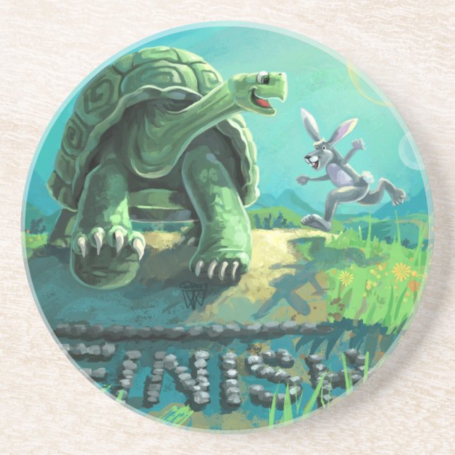 Tortoise and the Hare Art Coaster (Front)