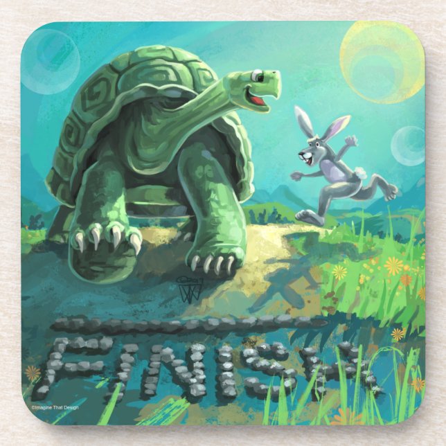 Tortoise and the Hare Art Coaster (Front)