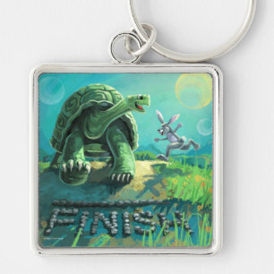 Tortoise and the Hare Art Keychain