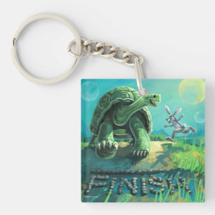 Tortoise and the Hare Art Keychain