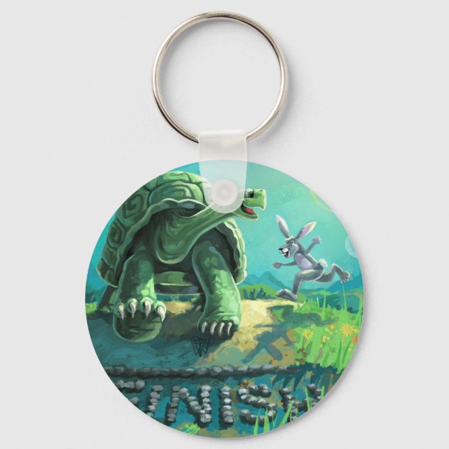 Tortoise and the Hare Art Keychain (Front)