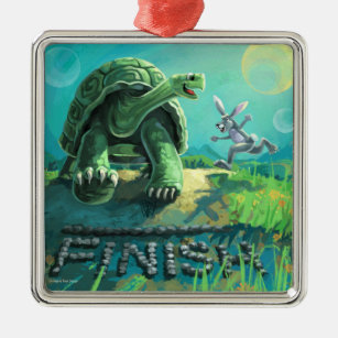 Tortoise and the Hare Art Metal Ornament