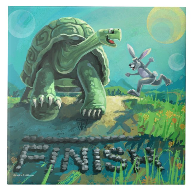 Tortoise and the Hare Art Tile (Front)