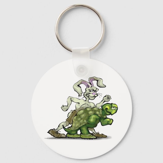 Tortoise and the Hare Keychain (Front)