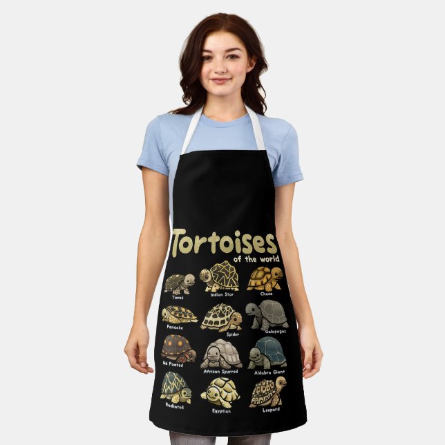 Tortoise Animals of the World Cute Reptile Turtle  Apron (Worn)
