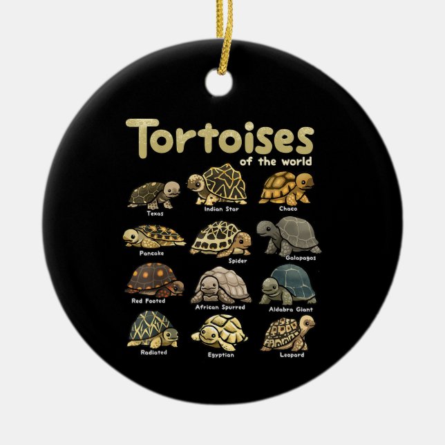 Tortoise Animals of the World Cute Reptile Turtle  Ceramic Ornament (Front)
