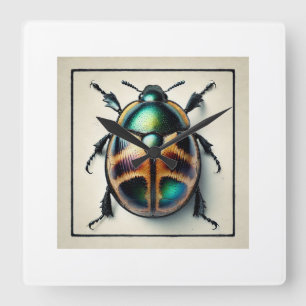 Tortoise Beetle in Watercolor and Ink 300824IREF23 Square Wall Clock