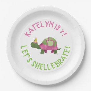 Tortoise Birthday Party Plates - Turtle Birthday