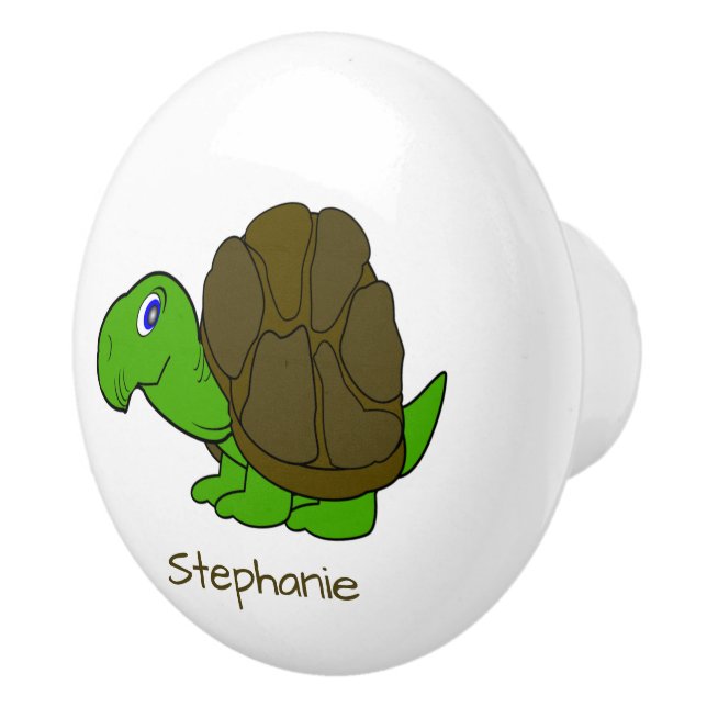 Tortoise Design Personalised Ceramic Knob (Right)