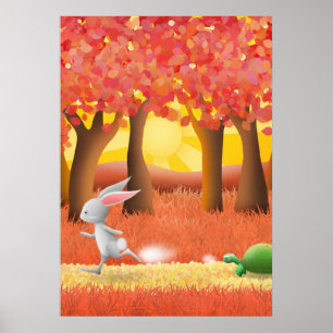 Tortoise et lièvre 1 - affiche