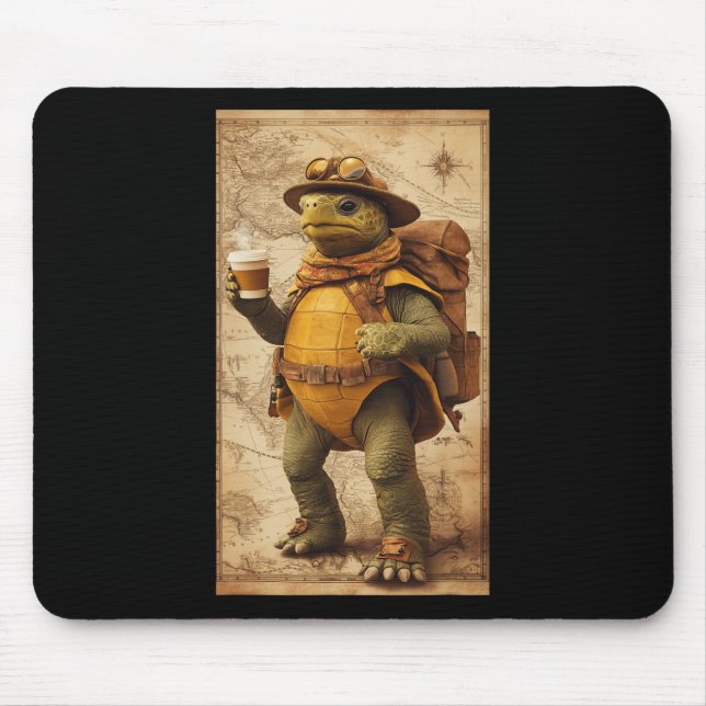 Tortoise Explorer Adventure Hiking Travel Nature  Mouse Pad (Front)