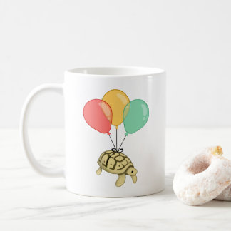 Tortoise Hanging on Balloons Mug