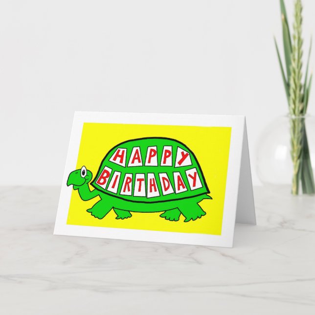 Tortoise Happy Birthday Card (Front)