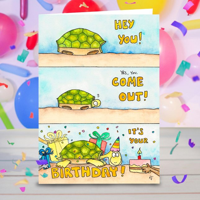 Tortoise Happy Birthday greeting card (Creator Uploaded)
