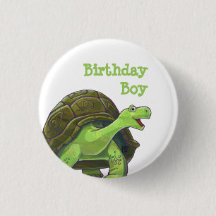 Tortoise Party Centre 1 Inch Round Button