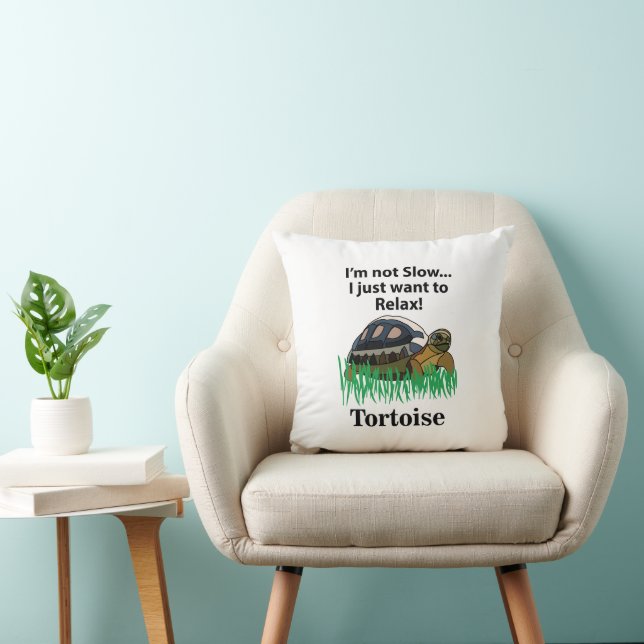 Tortoise Relax Animal Nature Funny Throw Pillow (Chair)
