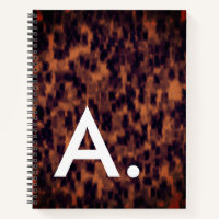 Tortoise Shell Pattern Animal Print Custom Initial