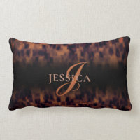 Tortoise Shell Pattern Animal Print Monogram Name