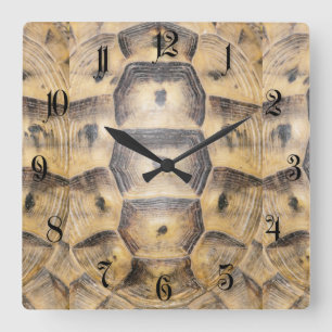 Tortoise shell pattern square wall clock