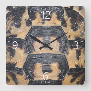 Tortoise shell square wall clock