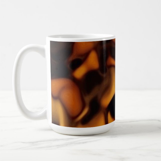 Tortoise Shell Turtle Shell Pattern Amber Brown Coffee Mug (Left)