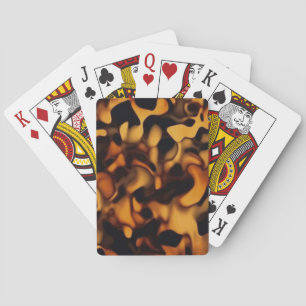 Tortoise Shell Turtle Shell Pattern Amber Brown Playing Cards