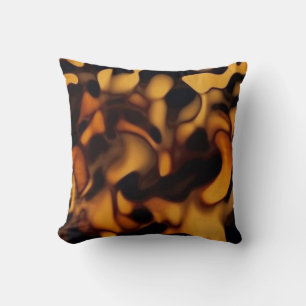 Tortoise Shell Turtle Shell Pattern Amber Brown Throw Pillow